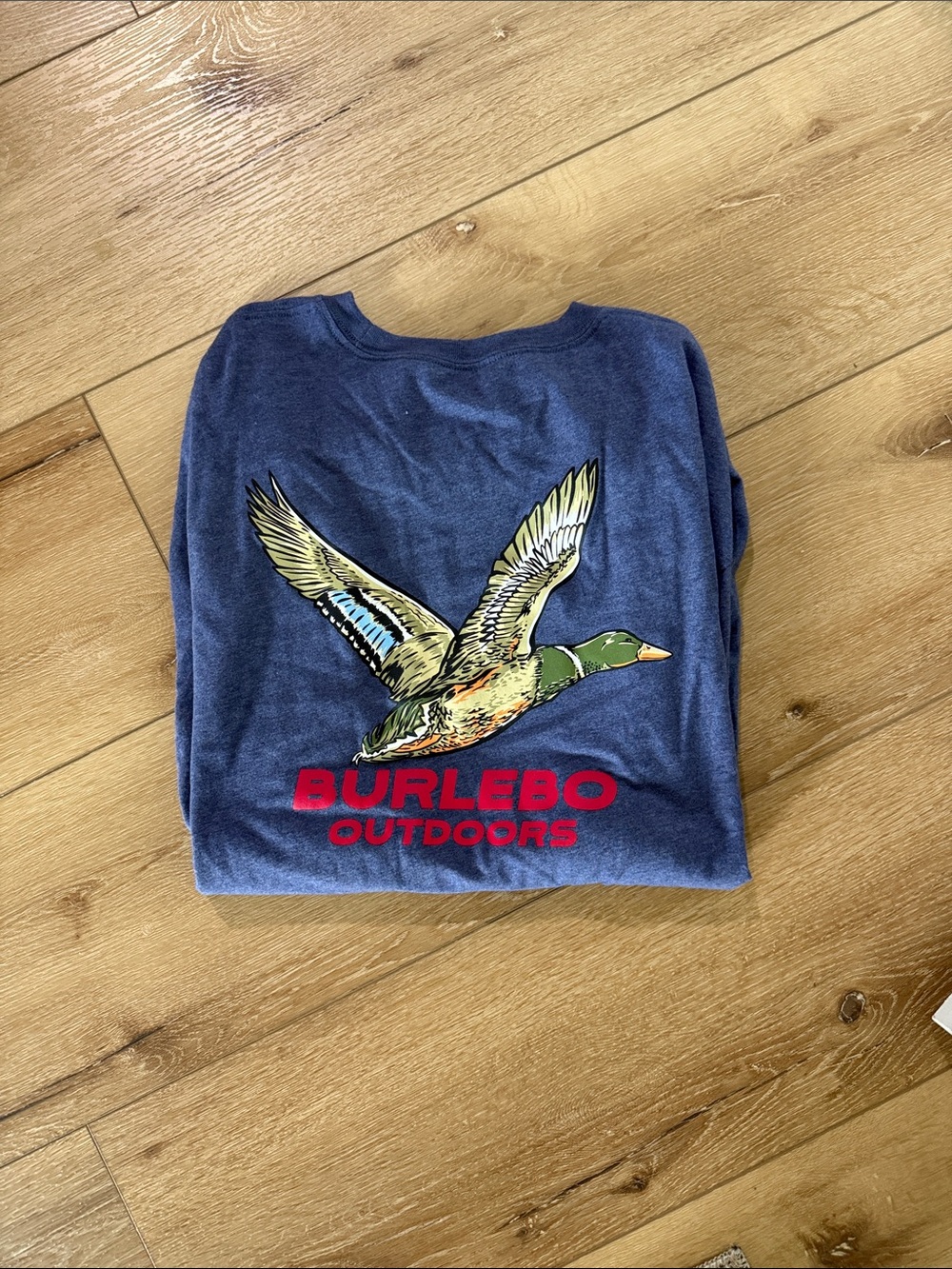 BURLEBO Navy Long-Sleeve Tee with Flying Duck Graphic